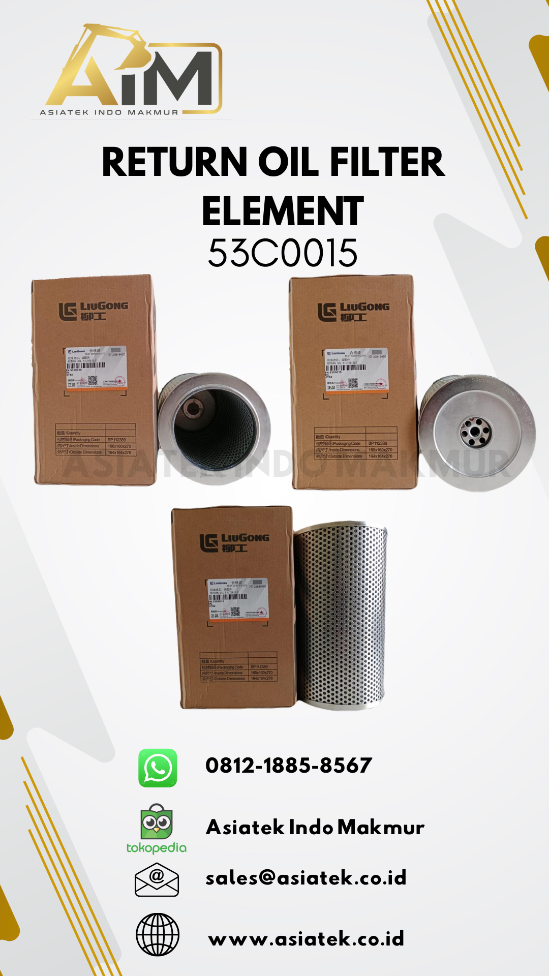 RETURN OIL FILTER ELEMENT (53C0015)